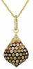 ESTATE .68CT WHITE & CHOCOLATE FANCY DIAMOND 14KT YELLOW GOLD TEAR DROP PENDANT