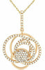 ESTATE .45CT DIAMOND 14K ROSE GOLD MULTI ROW CIRCULAR LOVE KNOT FLOATING PENDANT