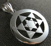 ESTATE LARGE 14KT WHITE GOLD 3D ROUND STAR OF DAVID FLOATING PENDANT #1602