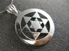ESTATE LARGE 14KT WHITE GOLD 3D ROUND STAR OF DAVID FLOATING PENDANT #1602