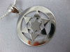 ESTATE LARGE 14KT WHITE GOLD 3D ROUND STAR OF DAVID FLOATING PENDANT #1602