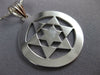 ESTATE LARGE 14KT WHITE GOLD 3D ROUND STAR OF DAVID FLOATING PENDANT #1602