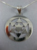 ESTATE LARGE 14KT WHITE GOLD 3D ROUND STAR OF DAVID FLOATING PENDANT #1602