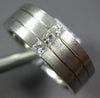 WIDE .36CT DIAMOND 14K WHITE GOLD PRINCESS MATTE & SHINY ANNIVERSARY RING #22431