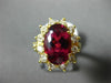 LARGE  6.01CT DIAMOND & AAA PINK TOURMALINE 18KT YELLOW GOLD 3D ANNIVERSARY RING