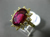 LARGE  6.01CT DIAMOND & AAA PINK TOURMALINE 18KT YELLOW GOLD 3D ANNIVERSARY RING