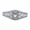 ESTATE WIDE .80CT DIAMOND 18KT WHITE GOLD 3D CLASSIC SEMI MOUNT ENGAGEMENT RING