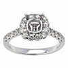 ESTATE WIDE .71CT DIAMOND 18KT WHITE GOLD 3D FLOWER SEMI MOUNT ENGAGEMENT RING