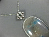 LARGE 23.40CT WHITE & BLUE DIAMOND & JASPER 14KT WHITE GOLD OVAL FLOWER PENDANT