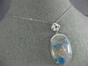 LARGE 23.40CT WHITE & BLUE DIAMOND & JASPER 14KT WHITE GOLD OVAL FLOWER PENDANT
