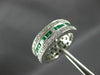 ESTATE WIDE 2.20CT DIAMOND & AAA EMERALD 18KT WHITE GOLD 3 ROW ANNIVERSARY RING
