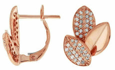 ESTATE .36CT DIAMOND 14KT ROSE GOLD 3D MULTI LEAF CLIP ON EARRINGS