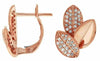 ESTATE .36CT DIAMOND 14KT ROSE GOLD 3D MULTI LEAF CLIP ON EARRINGS
