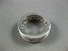 ESTATE WIDE 2.20CT DIAMOND & AAA RUBY 18KT WHITE GOLD THREE ROW ANNIVERSARY RING