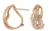 ESTATE .64CT DIAMOND 14K ROSE GOLD MULTI ROW CRISS CROSS X LOVE CLIP ON EARRINGS