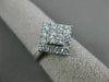 ESTATE WIDE .98CT DIAMOND 18KT WHITE GOLD 3D CLASSIC INVISIBLE ANNIVERSARY RING