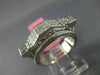 ESTATE WIDE .66CT DIAMOND 18KT WHITE GOLD MULTI SHAPE ELEVATED ANNIVERSARY RING