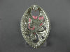 ESTATE LARGE .92CT DIAMOND 18KT WHITE GOLD 3D MARQUISE SHAPE OPEN FILIGREE RING