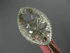 ESTATE LARGE .92CT DIAMOND 18KT WHITE GOLD 3D MARQUISE SHAPE OPEN FILIGREE RING