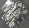 ESTATE WIDE .52CT DIAMOND 14KT WHITE GOLD 3D MULTI ROW ROPE ANNIVERSARY RING