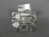 ESTATE WIDE .52CT DIAMOND 14KT WHITE GOLD 3D MULTI ROW ROPE ANNIVERSARY RING
