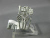 ESTATE WIDE .52CT DIAMOND 14KT WHITE GOLD 3D MULTI ROW ROPE ANNIVERSARY RING