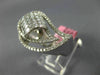 LARGE 1.42CT DIAMOND 18KT WHITE GOLD ROUND & PRINCESS TEAR DROP ANNIVERSARY RING