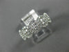 ESTATE WIDE .75CT DIAMOND 14KT WHITE GOLD FLOWER SEMI ETERNITY ANNIVERSARY RING