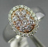 ESTATE WIDE .46CT WHITE & PINK DIAMOND 14KT WHITE & ROSE GOLD ANNIVERSARY RING