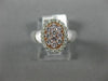 ESTATE WIDE .46CT WHITE & PINK DIAMOND 14KT WHITE & ROSE GOLD ANNIVERSARY RING
