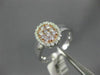 ESTATE WIDE .46CT WHITE & PINK DIAMOND 14KT WHITE & ROSE GOLD ANNIVERSARY RING