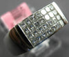 ESTATE WIDE .64CT DIAMOND 18KT WHITE GOLD 3D SQUARE PRINCESS INVISIBLE MENS RING