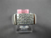 ESTATE WIDE .64CT DIAMOND 18KT WHITE GOLD 3D SQUARE PRINCESS INVISIBLE MENS RING