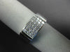 ESTATE WIDE .64CT DIAMOND 18KT WHITE GOLD 3D SQUARE PRINCESS INVISIBLE MENS RING