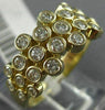 ESTATE WIDE .76CT ROUND DIAMOND 14K YELLOW GOLD 3D FLOWER BEZEL ANNIVERSARY RING