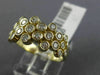 ESTATE WIDE .76CT ROUND DIAMOND 14K YELLOW GOLD 3D FLOWER BEZEL ANNIVERSARY RING