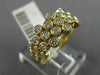 ESTATE WIDE .76CT ROUND DIAMOND 14K YELLOW GOLD 3D FLOWER BEZEL ANNIVERSARY RING