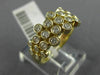 ESTATE WIDE .76CT ROUND DIAMOND 14K YELLOW GOLD 3D FLOWER BEZEL ANNIVERSARY RING
