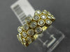 ESTATE WIDE .76CT ROUND DIAMOND 14K YELLOW GOLD 3D FLOWER BEZEL ANNIVERSARY RING
