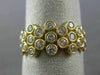 ESTATE WIDE .76CT ROUND DIAMOND 14K YELLOW GOLD 3D FLOWER BEZEL ANNIVERSARY RING