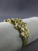 ESTATE WIDE .76CT ROUND DIAMOND 14K YELLOW GOLD 3D FLOWER BEZEL ANNIVERSARY RING