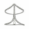 ESTATE WIDE .50CT DIAMOND 18KT WHITE GOLD 3D ARROW DOUBLE ROW V SHAPE FUN RING