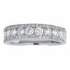 ESTATE WIDE .77CT DIAMOND 18K WHITE GOLD 3 ROW SEMI ETERNITY ANNIVERSARY RING