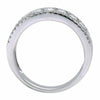 ESTATE WIDE .77CT DIAMOND 18K WHITE GOLD 3 ROW SEMI ETERNITY ANNIVERSARY RING
