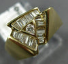 ESTATE .30CT ROUND & BAGUETTE DIAMOND 14KT YELLOW GOLD TRIANGULAR RING #14000