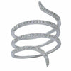 ESTATE WIDE .5CT DIAMOND 18K WHITE GOLD MULTI ROW ROUND SEMI ETERNITY SNAKE RING