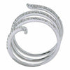 ESTATE WIDE .5CT DIAMOND 18K WHITE GOLD MULTI ROW ROUND SEMI ETERNITY SNAKE RING