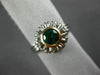 ESTATE WIDE .76CT AAA EMERALD 18KT WHITE & YELLOW GOLD 3D FLOWER ENGAGEMENT RING