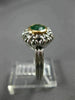 ESTATE WIDE .76CT AAA EMERALD 18KT WHITE & YELLOW GOLD 3D FLOWER ENGAGEMENT RING