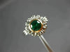 ESTATE WIDE .76CT AAA EMERALD 18KT WHITE & YELLOW GOLD 3D FLOWER ENGAGEMENT RING